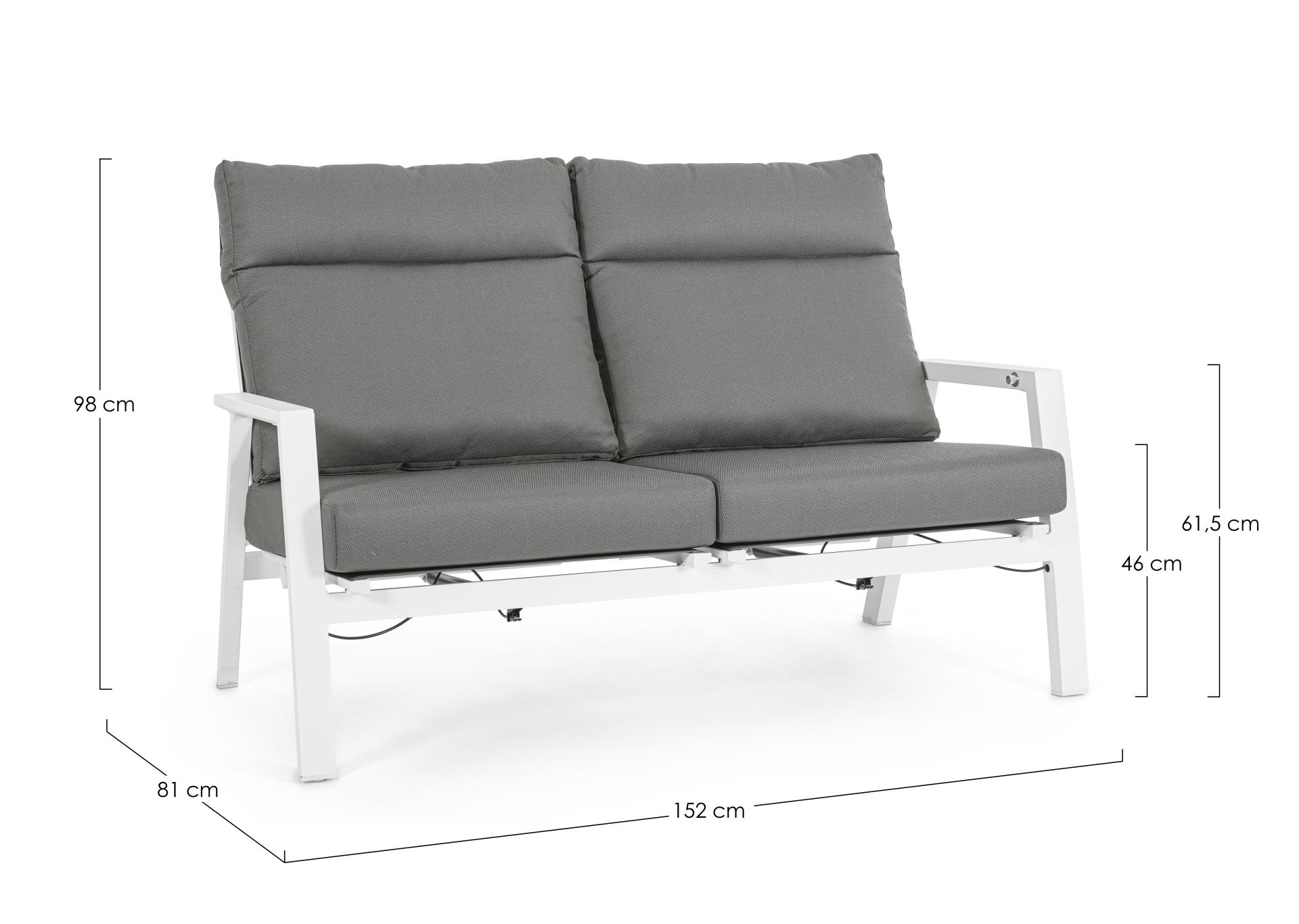 Sofa 2 Plätze mit Kissen KLEDI weiß JX11